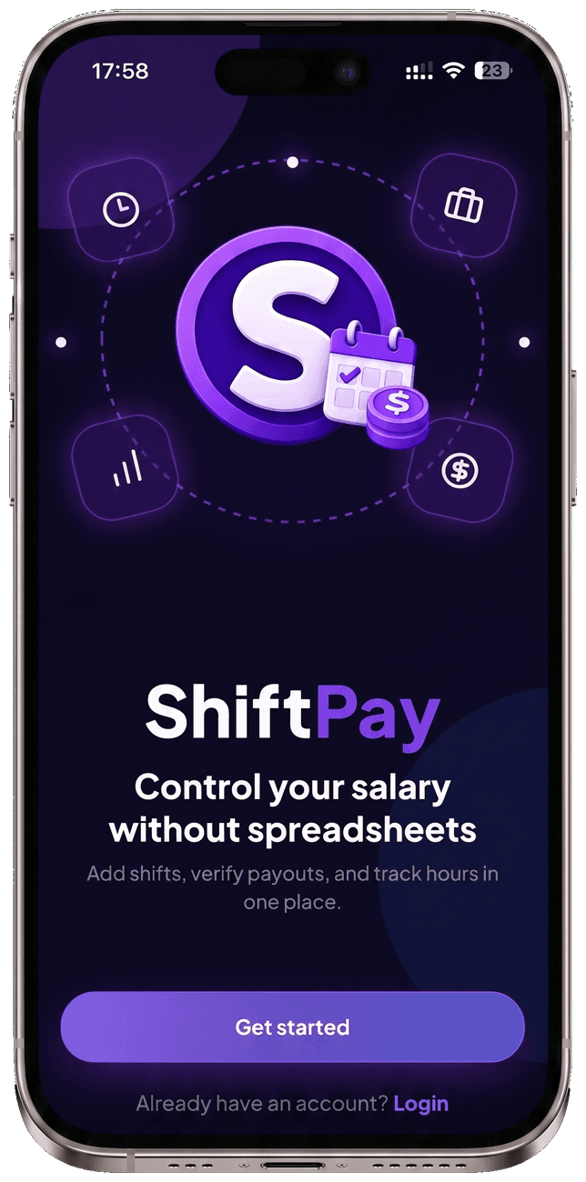ShiftPay onboarding phone mockup